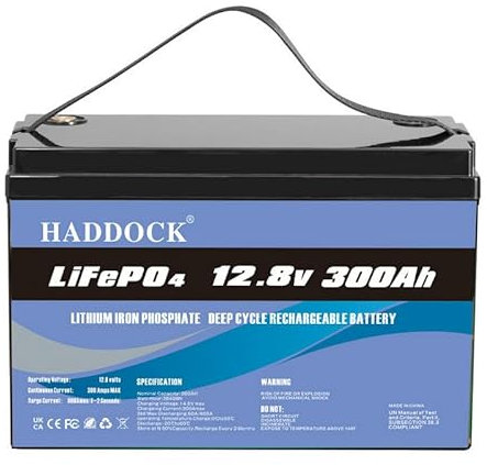Batería lifepo4 12V 300Ah,Batería de fosfato de Hierro y Litio de Ciclo Profundo 5000,Reemplazo para baterías de Plomo-ácido AGM