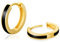 KRKC Silber Kreolen Hoop Ohrringe, 15mm 14K Gold/Schwarz Vergoldet S925 Sterling Silber Ohrringe, Nickel-frei Creolen für Herren Männer(Linie-14K Gold Vergoldet)