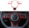 2PCS Auto Lenkrad ABS Kohlefaser Panel Aufkleber Cover Trim Kompatibel mit Audi A4 A5 B9 (2017-2022) / S4 S5(2018-2022)/A3 S3 (2017-2023) Interieur Zubehör (Rot)