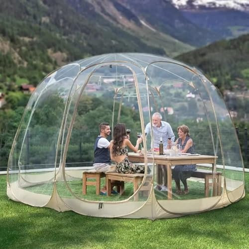Klares Blasenhaus für den Garten, 11,5 Fuß/3,6 m, geodätisches Haus, Camping-Unterstand im Freien mit transparentem Fenster, wetterfestes Gewächshaus, beheiztes Iglu, geeignet für Terrassen