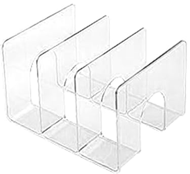 Gsycle 3-Gitter-Desktop-Buch-Organizer, transparenter Malbuch-Organizer, transparente Buchstützen für Regale, Zeitschriftenhalter, Bücherregal-Organizer für Zuhause, Schule und Büro (Transparent)