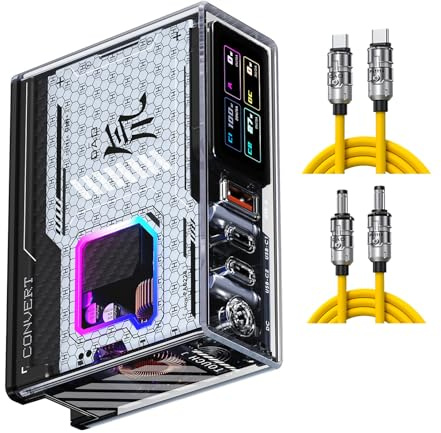 REDMAGIC 150W Chargeur USB C avec 1.5m 240W Câbles 4 Ports avec Écran LCD | GaN Rapide PD 3.1 QC PPS Station de Charge, Max 150 W Prise de DC pour MacBook Pro/Air Laptop, iPad Pro, iPhone, Galaxy