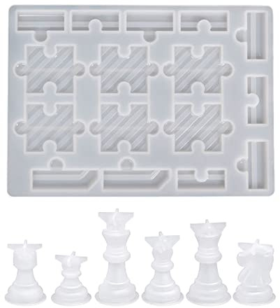 TSMORY Schachbrett-Silikonform-Set mit Schachfiguren, Schachfiguren, Schachfiguren, für Familienfeiern, Spiele, Brettspiele