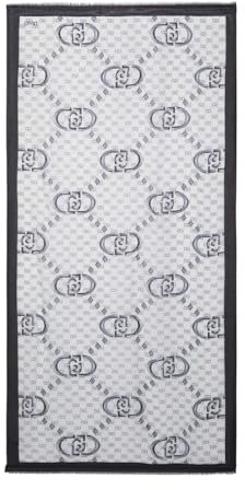 LIU JO Stola mit Logo 90x180cm, Schwarz , Einheitsgröße