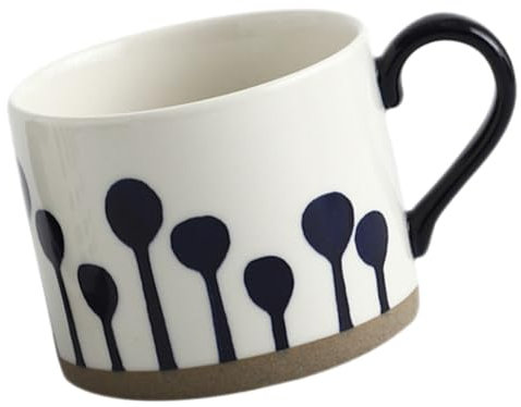 Veemoon Ceramic Mug 450ml Hand-Painted Floral Coffee Cup Milk and Beverage Water Cup Japanese Style for Home and Office