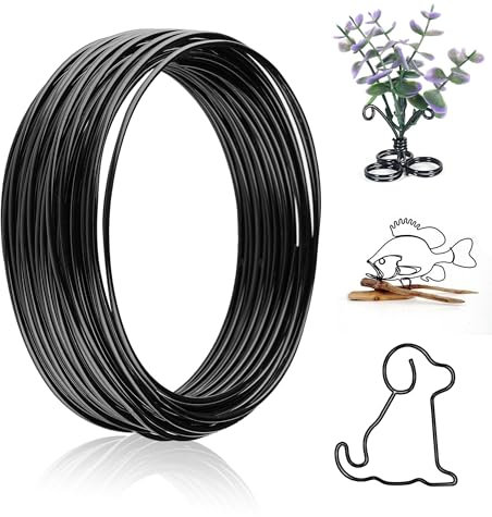 ZDLSDL Filo Alluminio Ø2 mm x 10 m-Filo Alluminio per Bigiotteria,Filo di Ferro Modellabile,Filo per fai da te, ideale per la creazione di gioielli, (2.0mm 10M-Black)