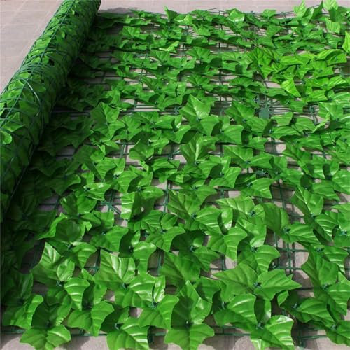 AQCQDQ Künstliche Efeu Garten Sichtschutz 100x200cm,Sichtschutzzaun Efeu,Mehrfachgröße Efeu Sichtschutz,grüner Efeuzaun mit verstärkter Verbindung, künstliche Hecken mit Weinblättern (50x50cm,1)