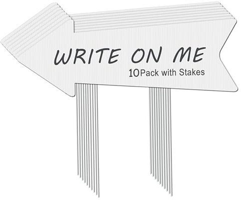 Hintyne Lot de 8 Panneaux de Jardin 43 x 15 cm flèche avec piquets idéal pour Une fête d'anniversaire Un Mariage ou Une Baby Shower.