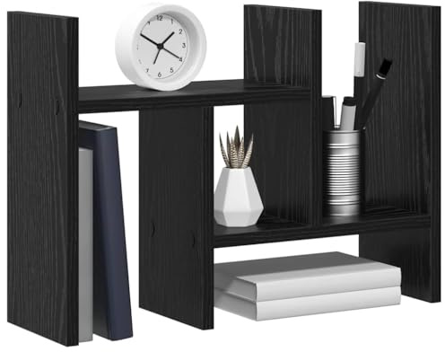 vidaXL Schreibtisch Organizer Schwarz Eichen-Optik Holzwerkstoff | Viel Platz, um deine Sachen ordentlich zu halten, Hält täglichen Stößen und Schlägen stand, Modernes Schwarz-Eichen-Finish,