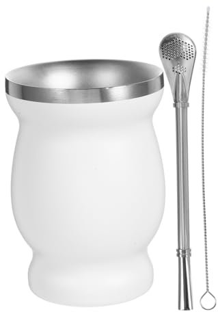 ULTECHNOVO 1 Juego Taza Inoxidable Aislante Calabaza para Mate Incluye Pajita y Cepillo para Chino Casa y Oficina