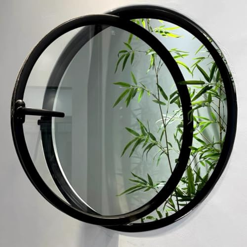 XNXYSMKJ Rotating Round Glass Window with Handle,Good Privacy,Whisper-Quiet, Shatterproof Glass, Modern Aluminum Frame Porthole for Home (80cm)