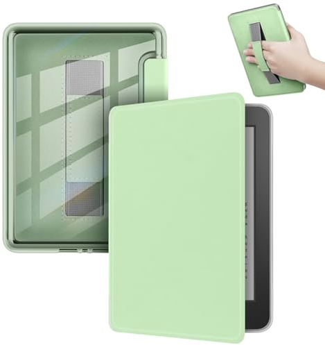 Coque en acrylique pour Kindle 8ème génération 2016 6 Vert matcha Coque de protection ultra-fine transparente avec fonction veille/réveil automatique et anti-jaunissement pour liseuse portable