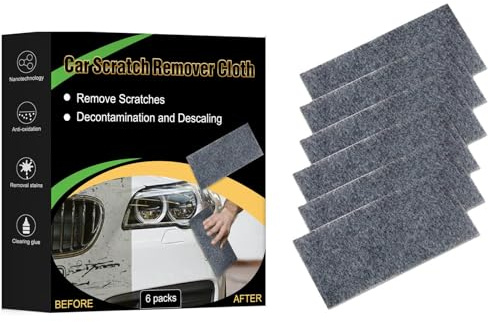 Nanopolix Scratch Remover, Nano Polix Autolack Kratzer Entferner & Politur Tuch Entfernt Kratzer, Nano Poliertuch Gegen Lack-Kratzer, Oxidation & Teer, Nanotechnologie, Wiederverwendbar (6Pcs)