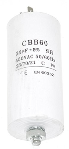 Universal 25uF Microfarad Motor Start Run Capacitor 450V AC With Spade Tags Compatible With Washing Machine Tumble Dryer Dishwasher