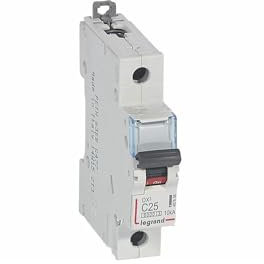 407656 Disjoncteur unipolaire 25A - 1P Courbe C - 6/10kA - À vis - Legrand DX3
