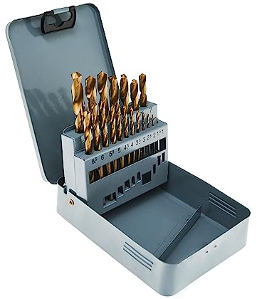Weischer® HSS Metallbohrer Set Ø 1-10 mm | 19-teilig Spiralbohrer Titan TIN | Metall Stahl Edelstahl | stabiles & bruchfestes Set