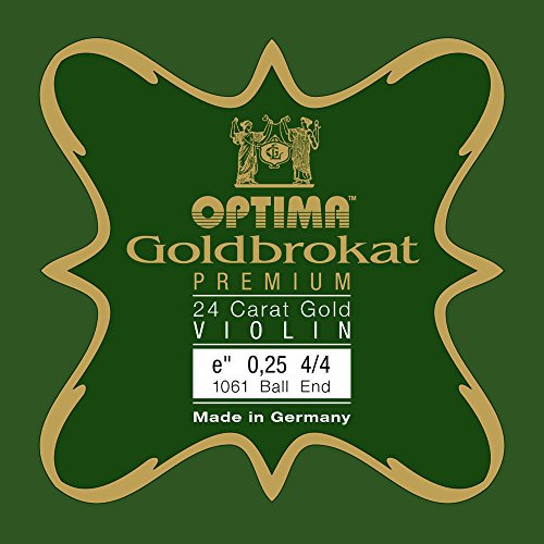 Optima Violin Strings Gold Brocade Premium 24 Carat Gold 4/4 E 0.25 S Light
