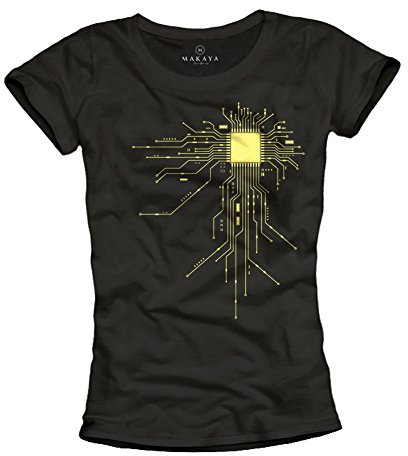 Coole T-Shirts für Girls Geek CPU schwarz Größe L