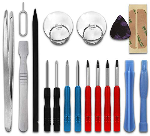 subtel® 18-Piece Mobile Phone Repair Kit & Computer Repair Tools, Precision Screwdriver Set for Repairing Smartphones, Macbooks, Tablets & Notebooks - 4x precision TORX® and 2x Pentalobe screwdrivers