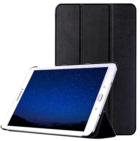 subtel Custodia con sportellino Compatibile con Samsung Galaxy Tab S2 9.7 (SM-T810 / SM-T813 / SM-T815 / SM-T819) Similpelle Custodia Borsa Guscio Flip Cover Case Nero