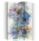 Raumteiler Trennwände Foto Paravent Spanische Wand Bedruckt auf Leinwand Trennwand Deko Design Paravent beidseitig 3 teilig 110x150 cm Bloomnjazz Farbe Abstrakt Dunkelblau Braun Weiß