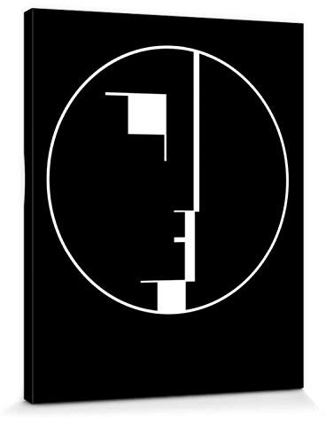 1art1 Oskar Schlemmer Poster Staatliches Bauhaus, Logo, 1922 Bilder Leinwand-Bild Auf Keilrahmen | XXL-Wandbild Poster Kunstdruck Als Leinwandbild 50x40 cm