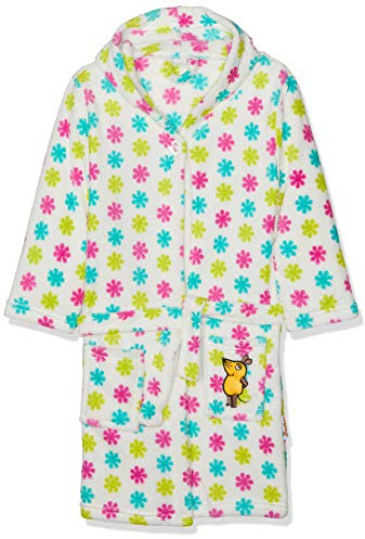 Playshoes Accappatoio in pile per bambini, Vestaglia Unisex - Bambini e ragazzi, bianco/rosa Il mouse, 98/104