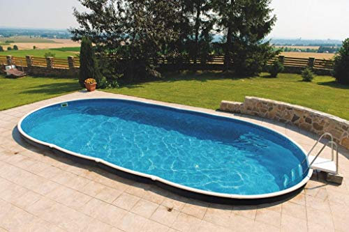 Poolprofi Azuro - Piscina in Rattan, Ovale, 3,70 m x 5,50 m x 1,20 m, Lagoon, 0,5 mm, per Piscine Singole, Ovale, Senza Accessori, 370 x 550 x 120 cm
