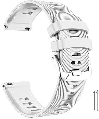 ANBEST Kompatibel mit Garmin Forerunner 245/645/Vivoactive5/Vivoactive 3 Armband, 20mm Silikon Uhrenarmband für Garmin Vivomove HR/Venu/Move 3, Weiß