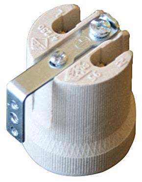 E27/E26 Light Socket Converter Heavy Duty Ceramic Lamp Porcelain, Metal Holder for Ceiling Pendant, Screw-In Light Bulb Base Fitting, Edison Screw Adapter for DIY Lighting Projects - 1 Pack