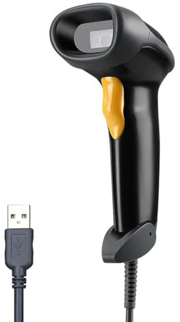 Eyoyo Handheld USB 2D Barcode Scanner, Wired Automatic QR Code Scanner PDF417 Data Matrix Bar Code Reader with Long USB Cable for Mobile Payment, Library Book Convenience Store, Supermarket, Warehouse