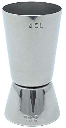 Jigger 971 Verre doseur double 2 cl 4 cl pour cocktail 20 ml 40 ml en acier inoxydable Doseur d'alcool Certificat Bar