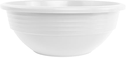 Plastard Blumenschale 40 cm Durchmesser Weiß Pflanzschale aus Kunststoff witterungsbeständiger Pflanztopf für Garten Balkon Terrasse runde Pflanzschale großes Pflanzgefäß ohne Löcher