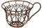 Rostalgie Metall Pflanz - Tasse Ornament mit Griff braun D15 cm Dekoration Garten