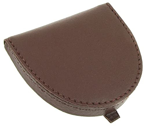 KARL LOVEN Porte Monnaie Cuvette en Cuir Marron Petit Format Léger 2 Compartiment Monnaie Billet