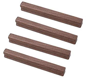 Schubladengriff Möbelgriffe Holzgriffe 4 Stücke Holz Moderner Türgriff Küchengriff Schrankgriff Kommoden Griffe für Möbel Badezimmer Schublade Kleiderschrank,Schwarze Walnuss (Hole distance:64mm)