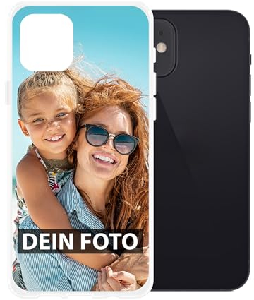 Personalisierte Handyhülle für Apple iPhone 12 Mini - Individuell selbst gestalten mit Foto und Text - Transparente Hülle aus Silikon