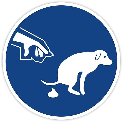 Aufkleber Gebotszeichen „Bitte Hundekot ordnungsgemäß entsorgen“ Hinweis Folie selbstklebend | Ø5-30cm Made in Germany, Größe: Ø10 cm