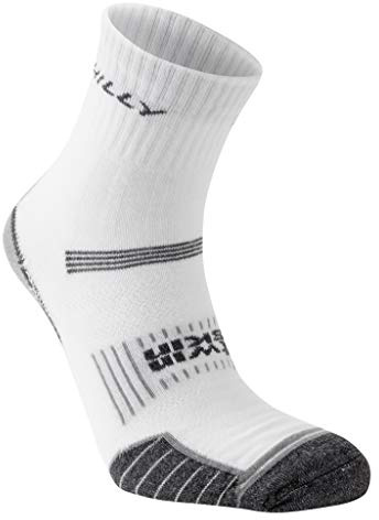 Hilly Unisex Twin Skin - Anklet Min Cushioning, Running Sock, White/Grey Marl, XL UK