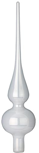 Inge-glas Christbaumspitze 26cm | Weihnachtsbaumspitze aus Glas | Hochwertige Spitze für den Weihnachtsbaum Weihnachten (Weiß Opal | Just White)