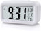 DSLIHA Digital Alarm Clock, LED Display Alarm Clock Bedside Clock, 12/24Hr Snooze Function Night Light, Battery Clock with Date Calendar Temperature for Bedroom Home Office (White)