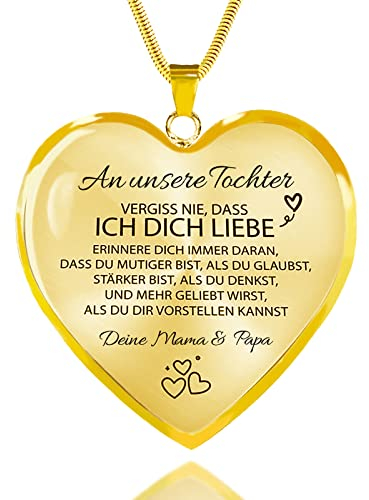 HAYOUWAY Geschenke für Frauen Mädchen Tochter Kette Herz Halskette Damen Teenager Mädchen Geschenke Tochter Geschenk An Meine Tochter Kette mit Spruch Valentinstag Geburtstagsgeschenk für Frauen Sie
