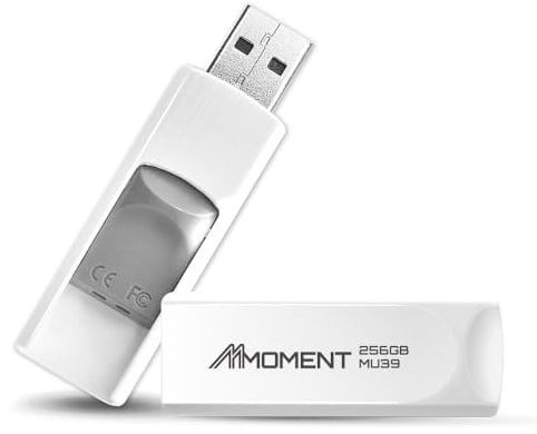 MMOMENT MU39 256GB USB 3.1 Gen1 Flash Drive, Read Speed up to 100MB/s, Retractable Design Thumb Drive