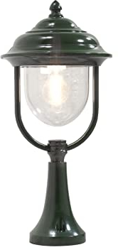 Landhaus LED Sockelleuchte, Laterne für außen Höhe 54cm, grün