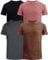 JRC Just Royal Clothing Pack of 4 Mens Short Sleeve Crewneck T-Shirts, Casual Round Neck Tops (Black, Charcoal, Cocoa Brown, Mouve, 2XL)
