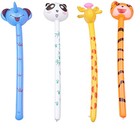 Alipis Kinderspielzeug Tier Luftballons Aufblasbare Stick Aufblasbare Spielzeuge Giraffe Elephant Stick Aufblasbare Hammerpool Float- Spielzeug für Geburtstagsfeier 4Pcs Ballon Sticks