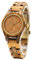 BEWELL Damen-Holzuhren Rhombisch bedrucktes Zifferblatt Diamantverziertes minimalistisches Quarzwerk Holz-Armbanduhr