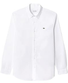 Lacoste Ch5620 Chemise Coupe Droite, Blanc, 44 cm Hommes