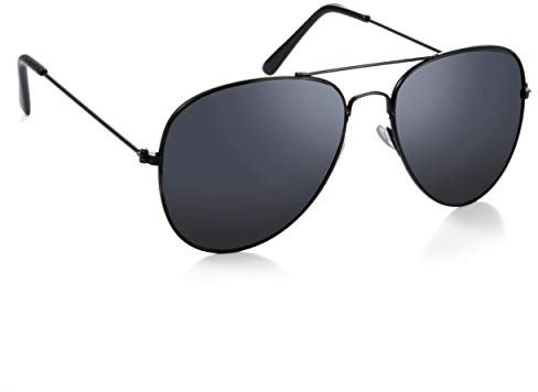 Komonee Pilot Style Black Sunglasses Set With Cloth Soft Case and Cleaning Cloth Designer Unisex Mens Womens UV400 Protection Classic Shades