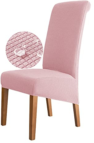Odot Wasserdicht XL Stuhlhussen Esstisch, Stretch Stuhlhussen Hussen Abnehmbarer Waschbarer Stuhlbezug Sesselbezug für Hotel,Bankett,Restaurant,Haus (6er Set,rosa)